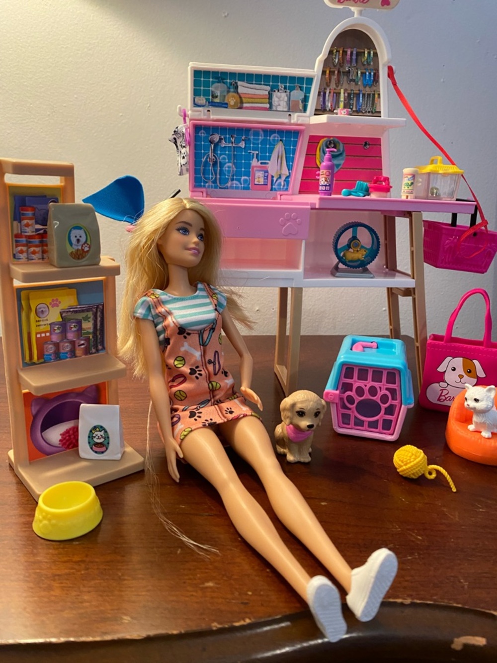 Barbie and pet boutique playset